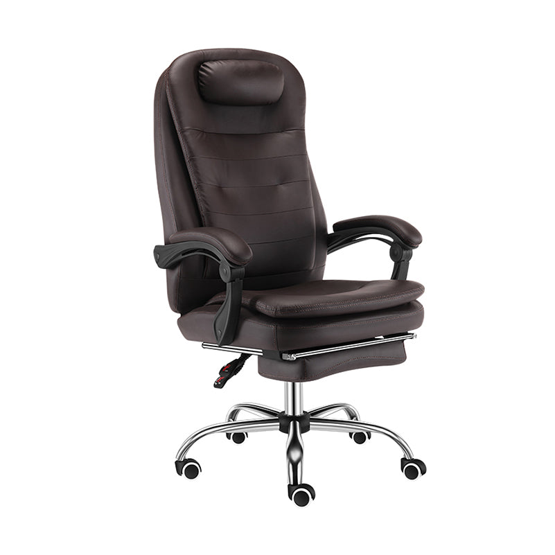 Modern Office Chair Padded Arms No Distressing Leather Ergonomic Chair with Wheels
