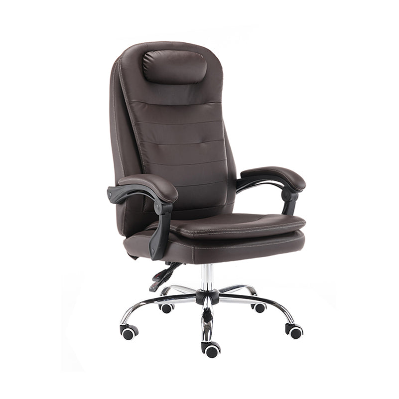 Modern Office Chair Padded Arms No Distressing Leather Ergonomic Chair with Wheels