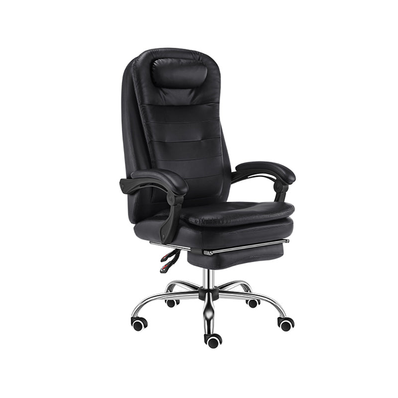 Modern Office Chair Padded Arms No Distressing Leather Ergonomic Chair with Wheels