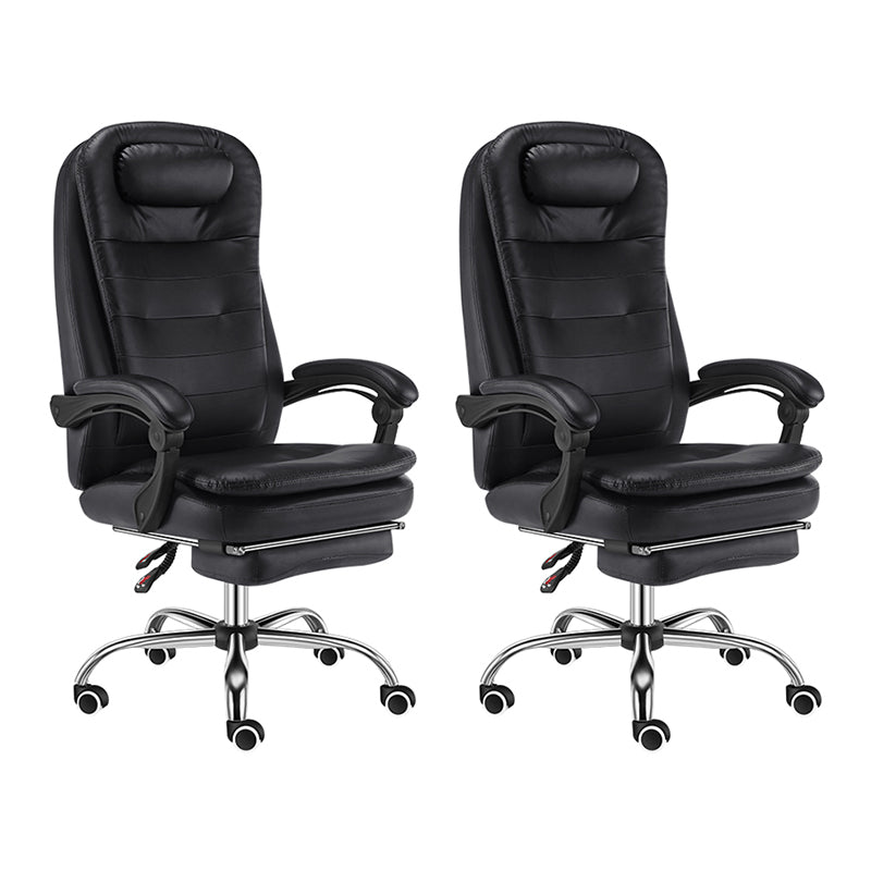 Modern Office Chair Padded Arms No Distressing Leather Ergonomic Chair with Wheels