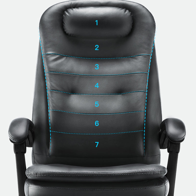 Modern Office Chair Padded Arms No Distressing Leather Ergonomic Chair with Wheels