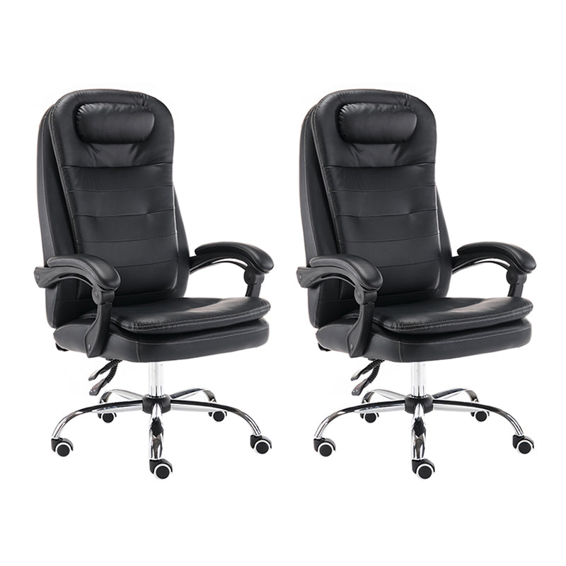 Modern Office Chair Padded Arms No Distressing Leather Ergonomic Chair with Wheels
