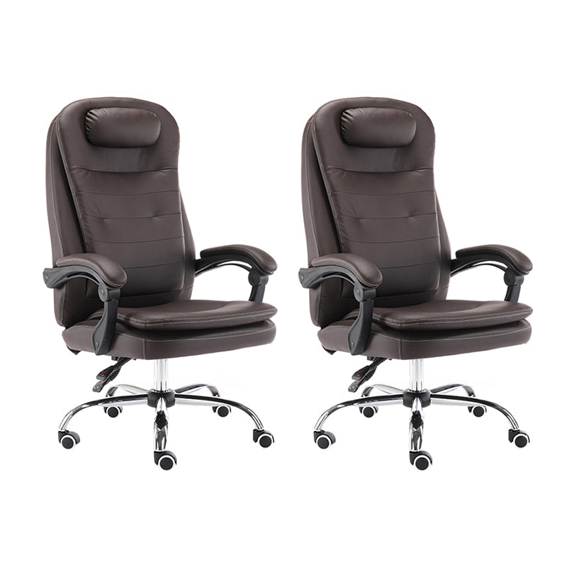 Modern Office Chair Padded Arms No Distressing Leather Ergonomic Chair with Wheels