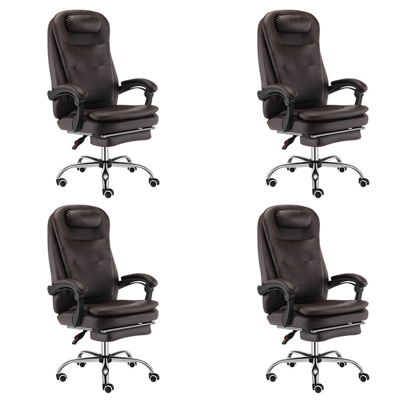 Modern Office Chair Padded Arms No Distressing Leather Ergonomic Chair with Wheels