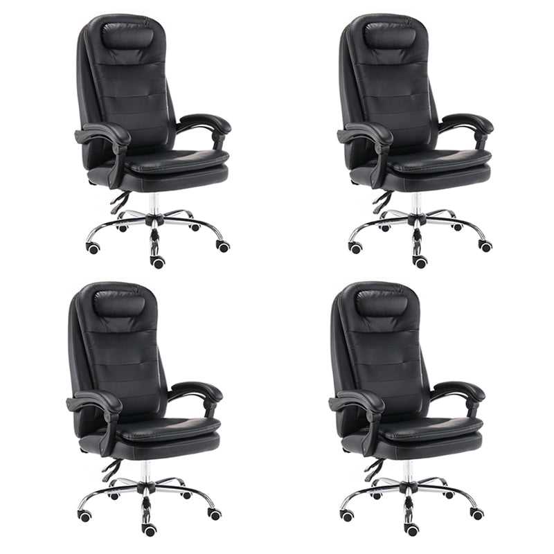 Modern Office Chair Padded Arms No Distressing Leather Ergonomic Chair with Wheels