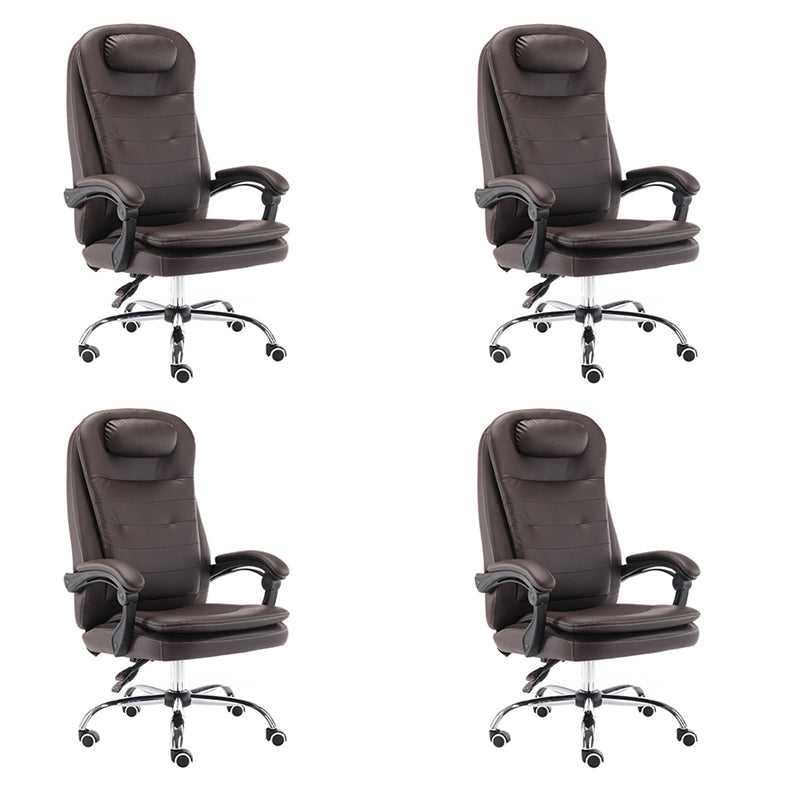 Modern Office Chair Padded Arms No Distressing Leather Ergonomic Chair with Wheels