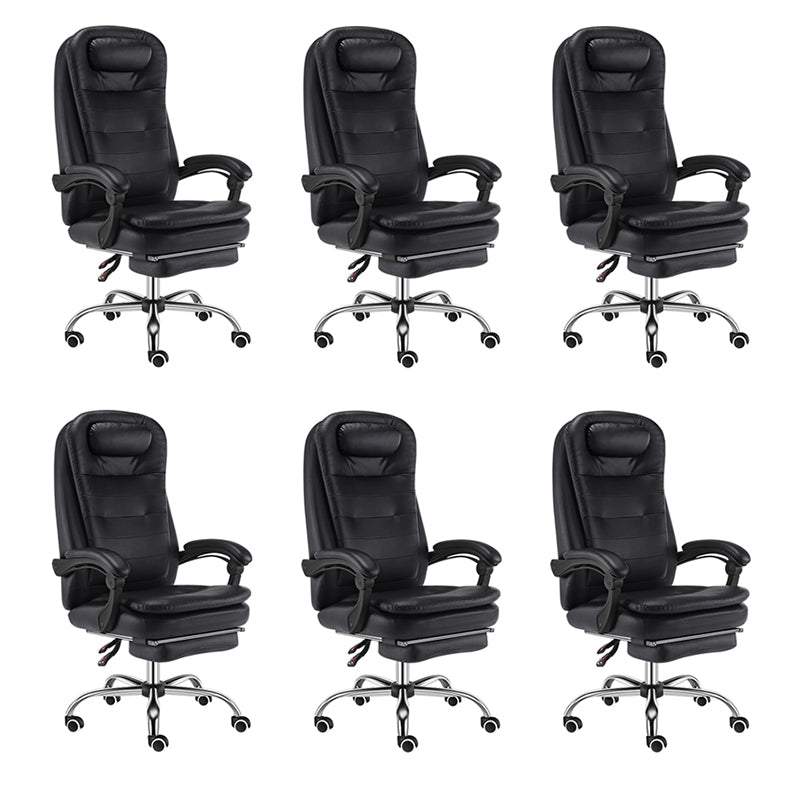 Modern Office Chair Padded Arms No Distressing Leather Ergonomic Chair with Wheels