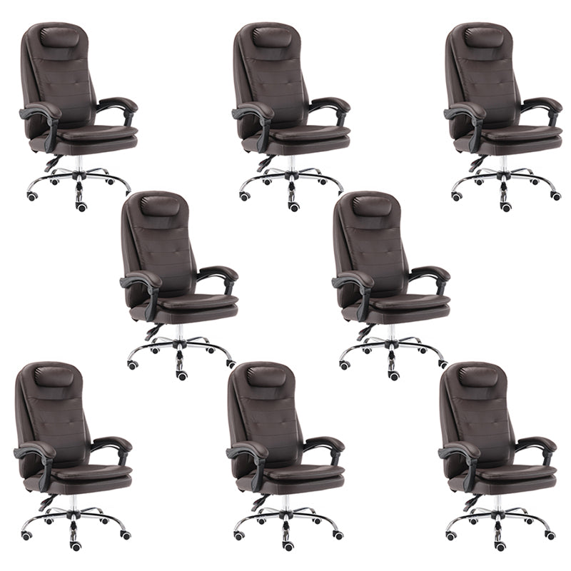 Modern Office Chair Padded Arms No Distressing Leather Ergonomic Chair with Wheels