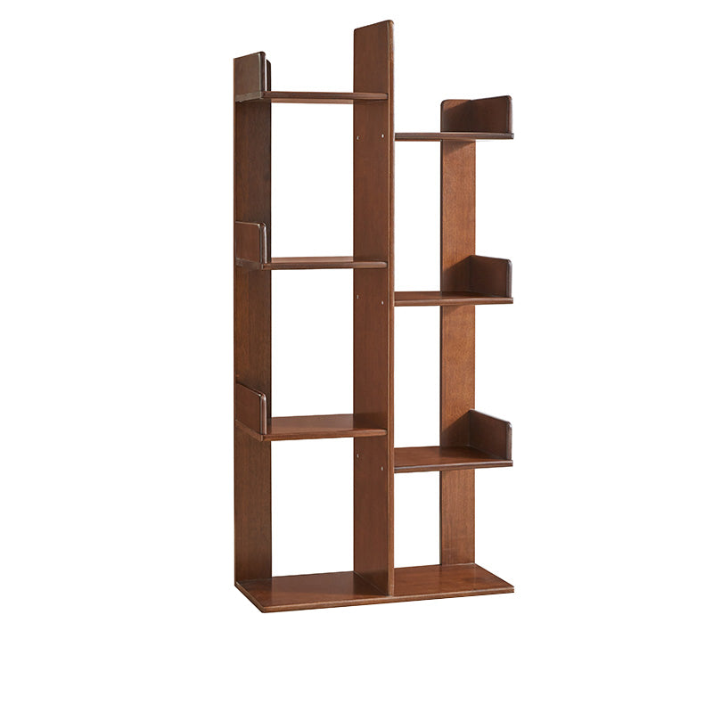 Mid Century Modern Wooden Bookcase with Shelves for Home Office