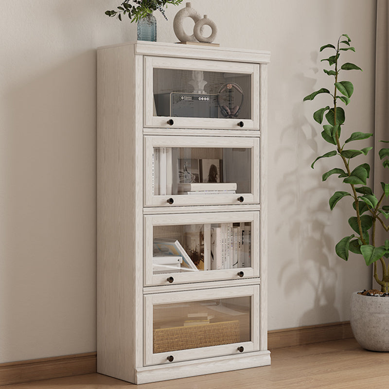 White Closed Back Shelf Bookcase Cabinets Included for Home Office