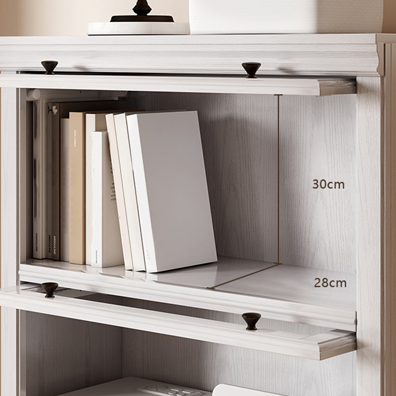 White Closed Back Shelf Bookcase Cabinets Included for Home Office