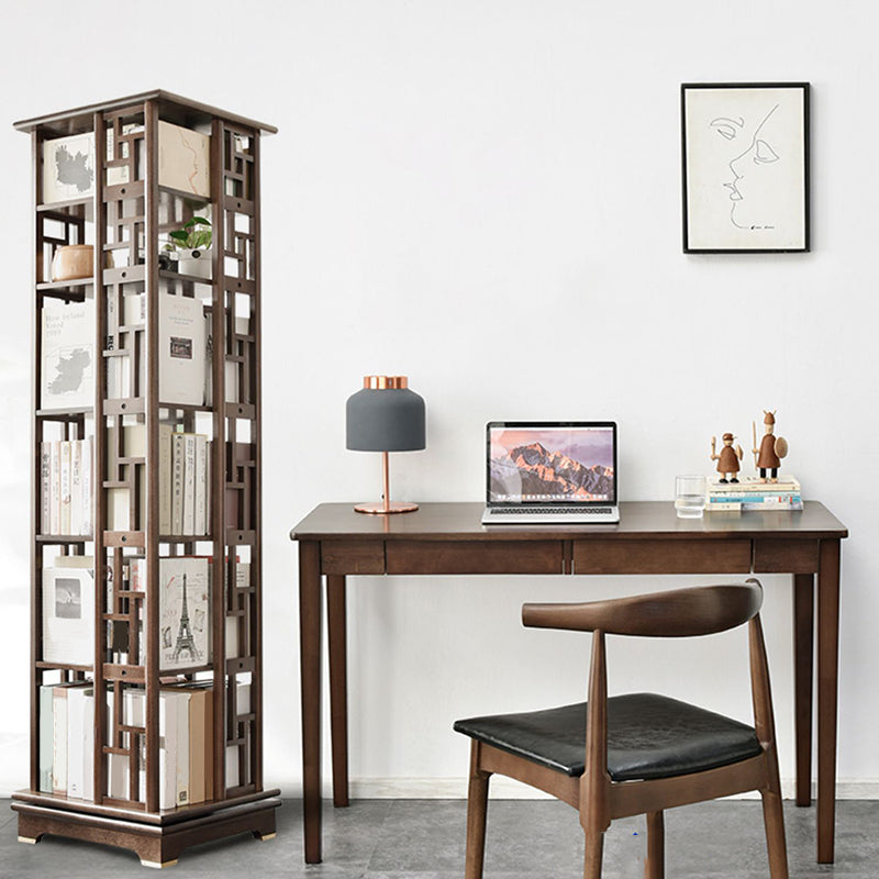 Mid Century Modern Open Storage Bookcase with Shelves for Home Office