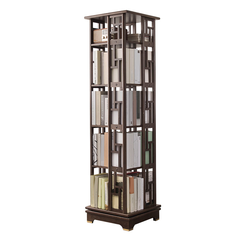 Mid Century Modern Open Storage Bookcase with Shelves for Home Office