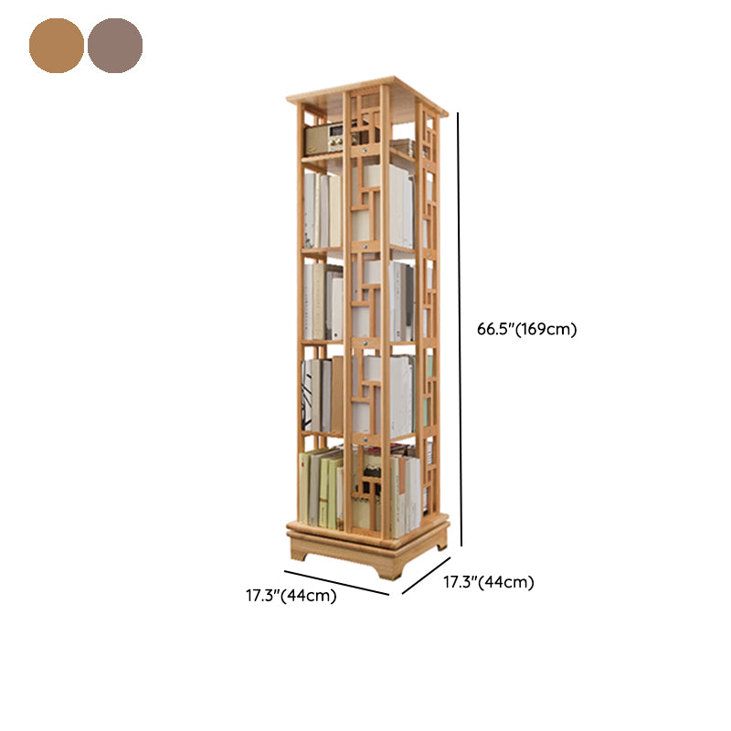 Mid Century Modern Open Storage Bookcase with Shelves for Home Office