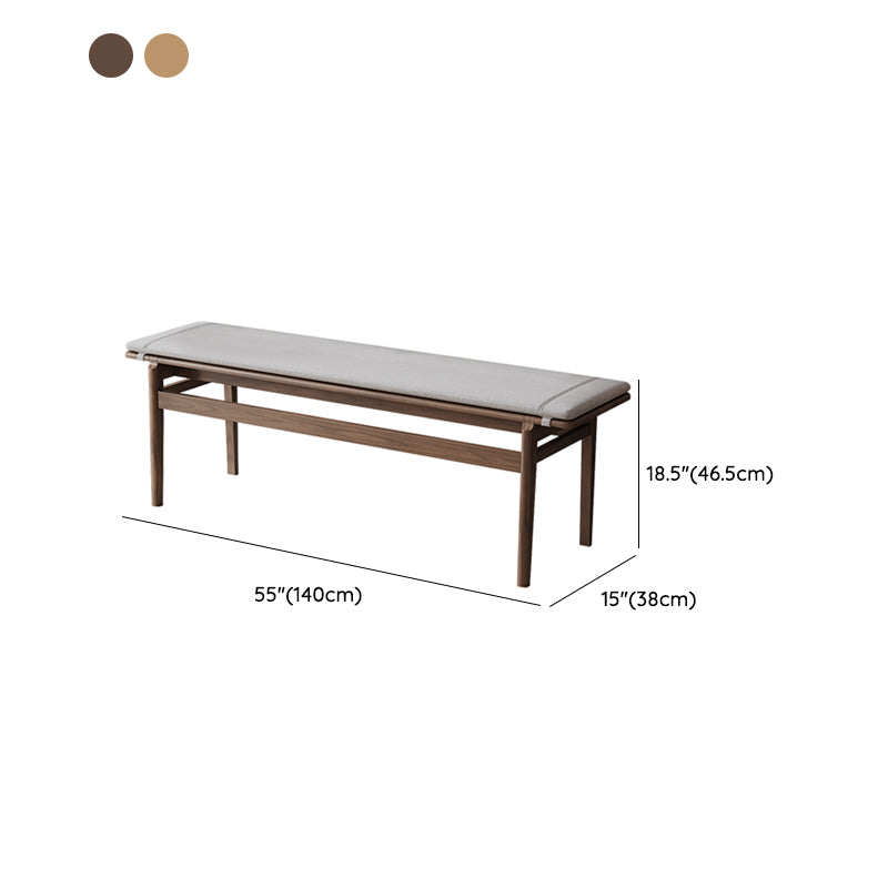 Rectangle Entryway Bench Modern Wooden Accent Bench in Solid Color