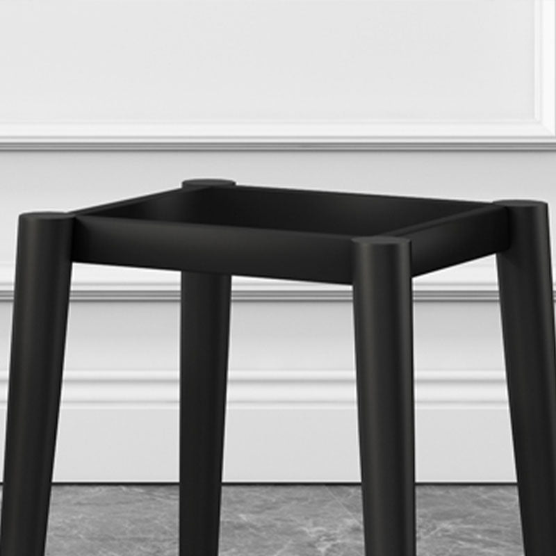 Modern Square Standard Faux Leather Black Standard for Living Room
