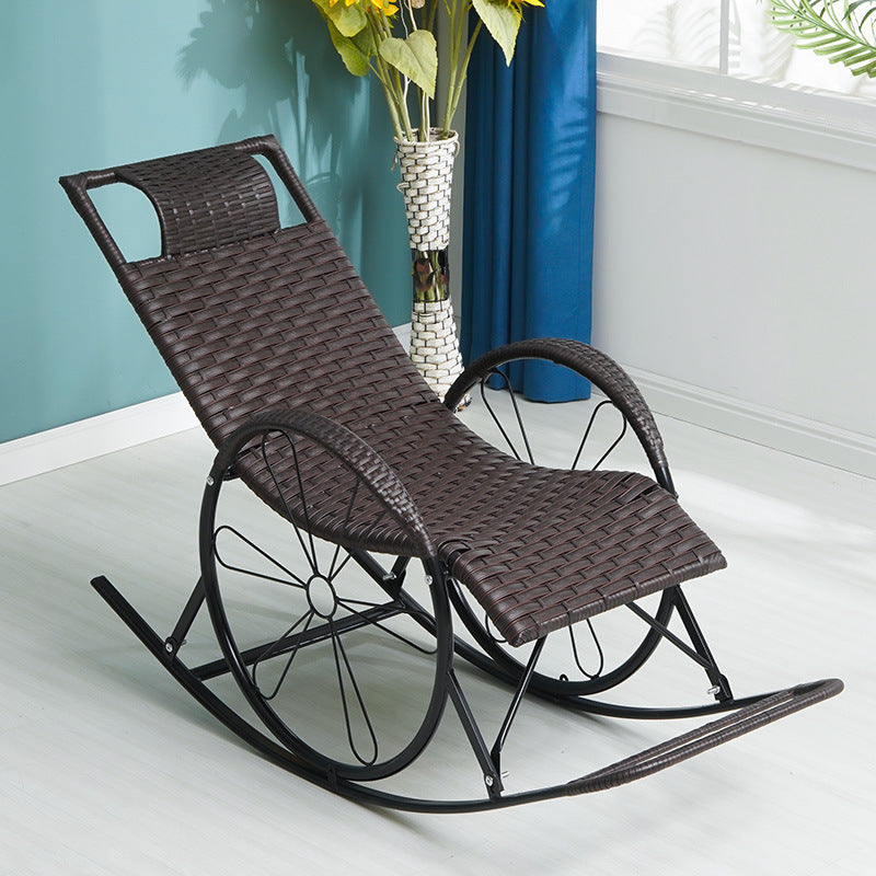 Rattan Modern Leisure Rocking Chair Home Iron Chaise Lazy Chair