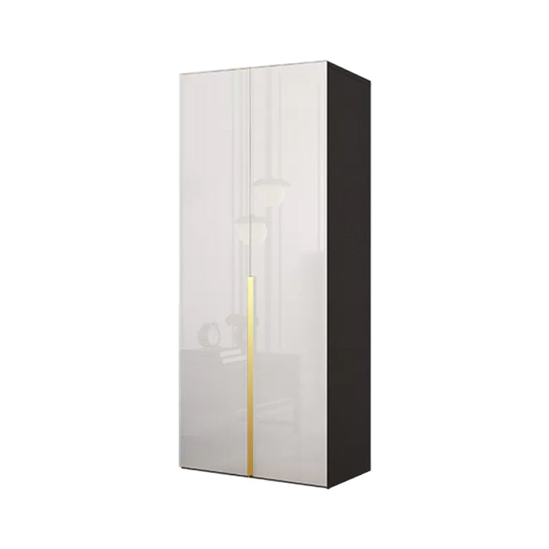 Hinged Wardrobe Cabinet with Garment Rod Modern Storage Cabinet
