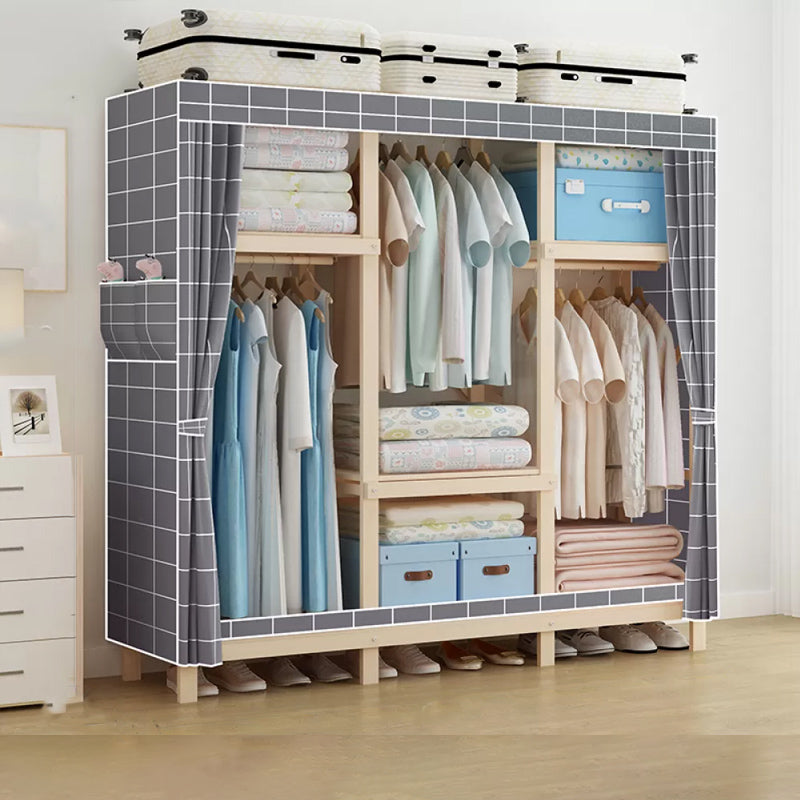 Modern Freestanding Wardrobe Closet Pine Wood Wardrobe Cabinet