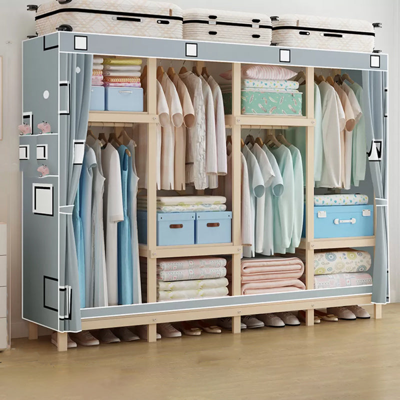 Modern Freestanding Wardrobe Closet Pine Wood Wardrobe Cabinet