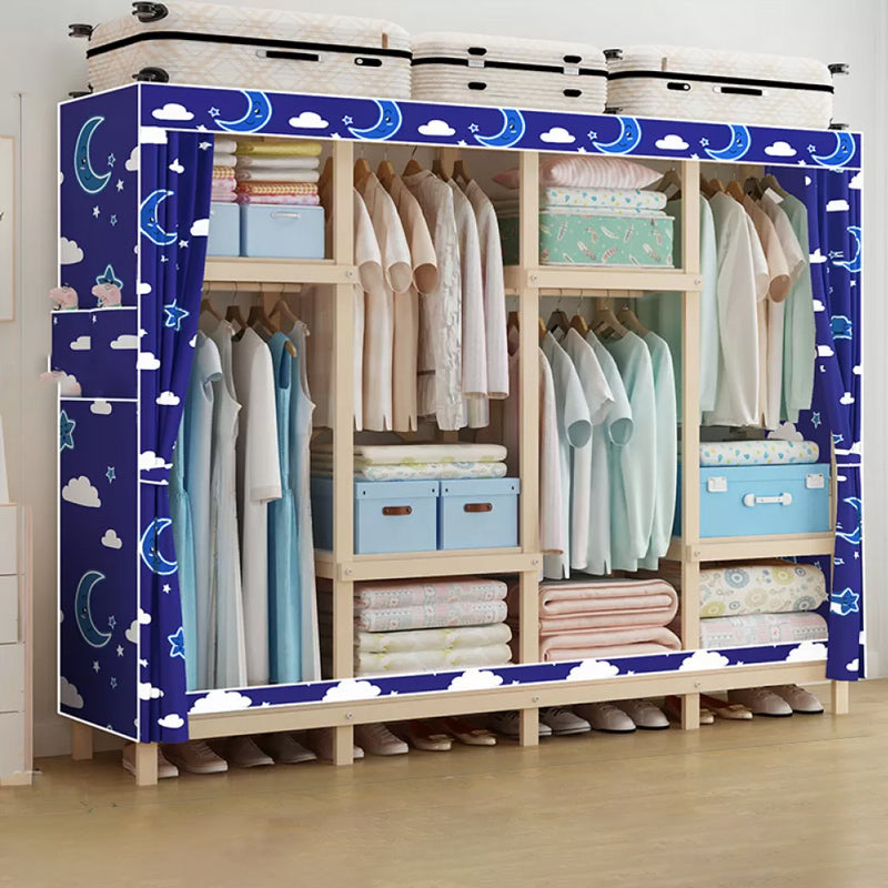 Modern Freestanding Wardrobe Closet Pine Wood Wardrobe Cabinet