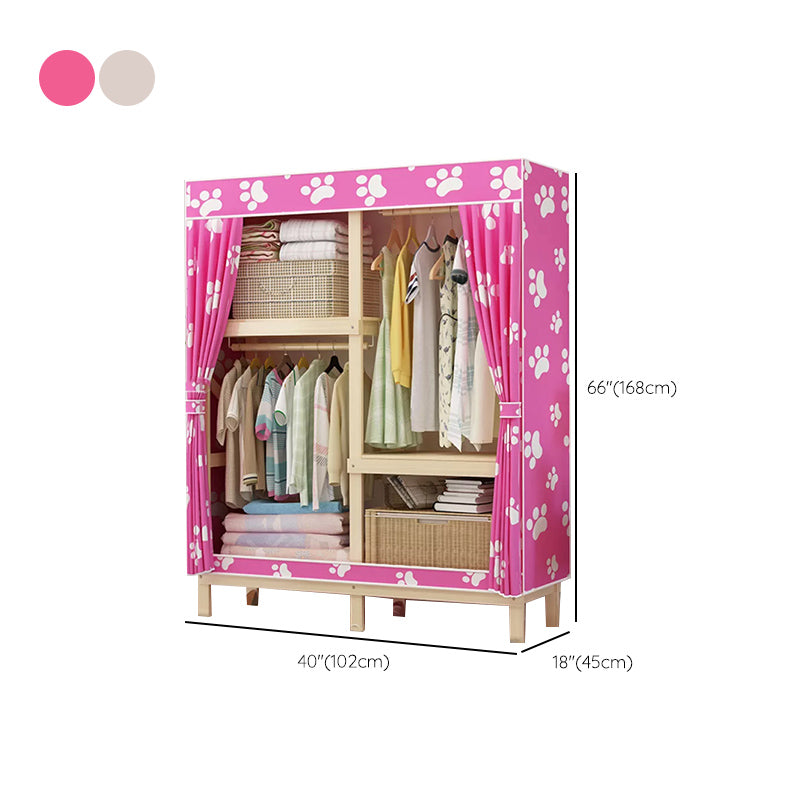 Modern Freestanding Wardrobe Closet Pine Wood Wardrobe Cabinet