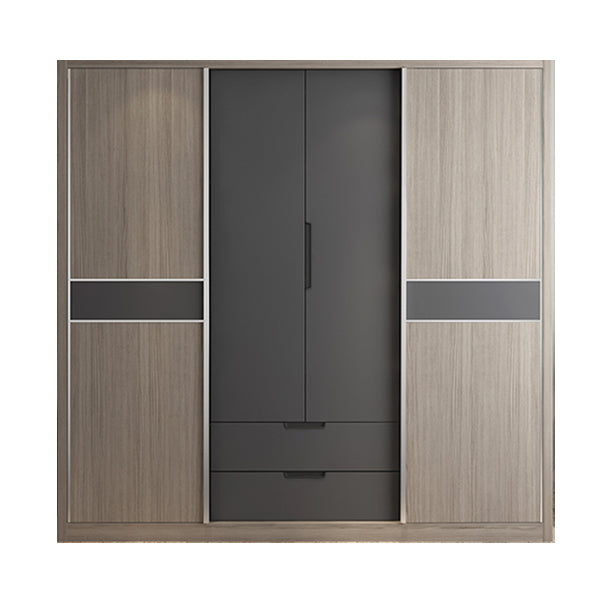 Sliding Contemporary Wardrobe Armoire Wooden Storage Cabinet with Shelves