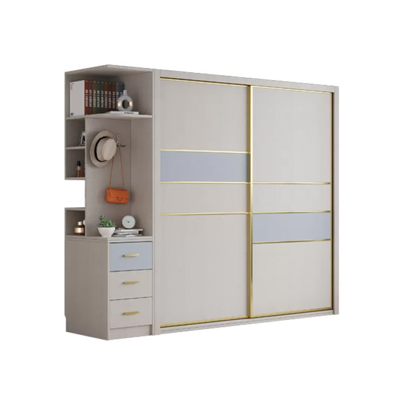 Sliding Wardrobe Closet with Shelves Contemporary Wardrobe Cabinet