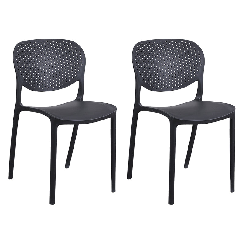 Plastic Stacking Side Chair Modern Style Open Back Armless Chair