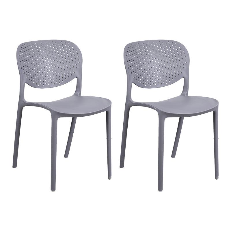 Plastic Stacking Side Chair Modern Style Open Back Armless Chair
