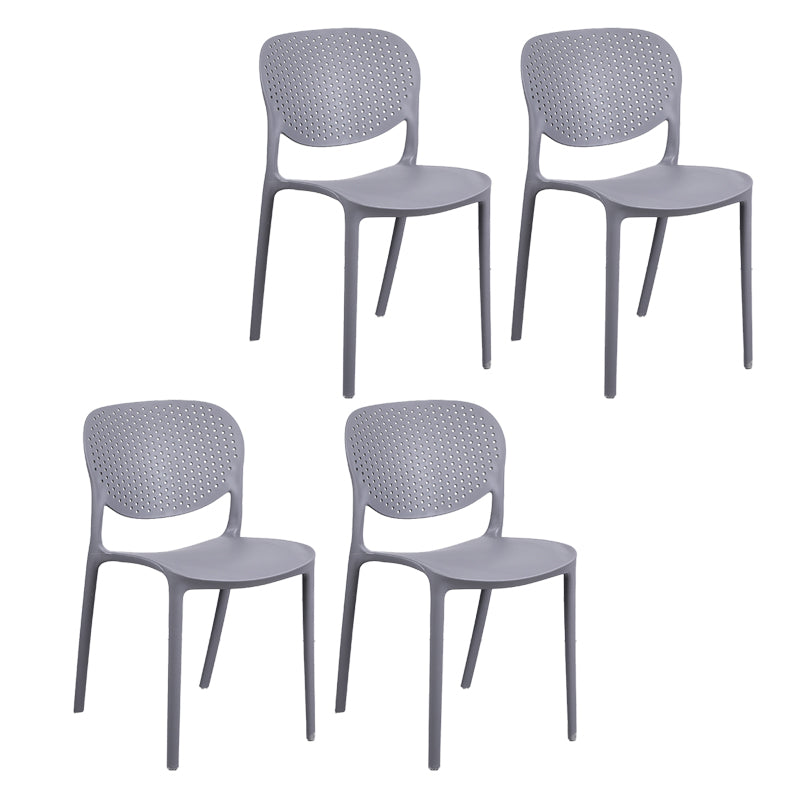 Plastic Stacking Side Chair Modern Style Open Back Armless Chair