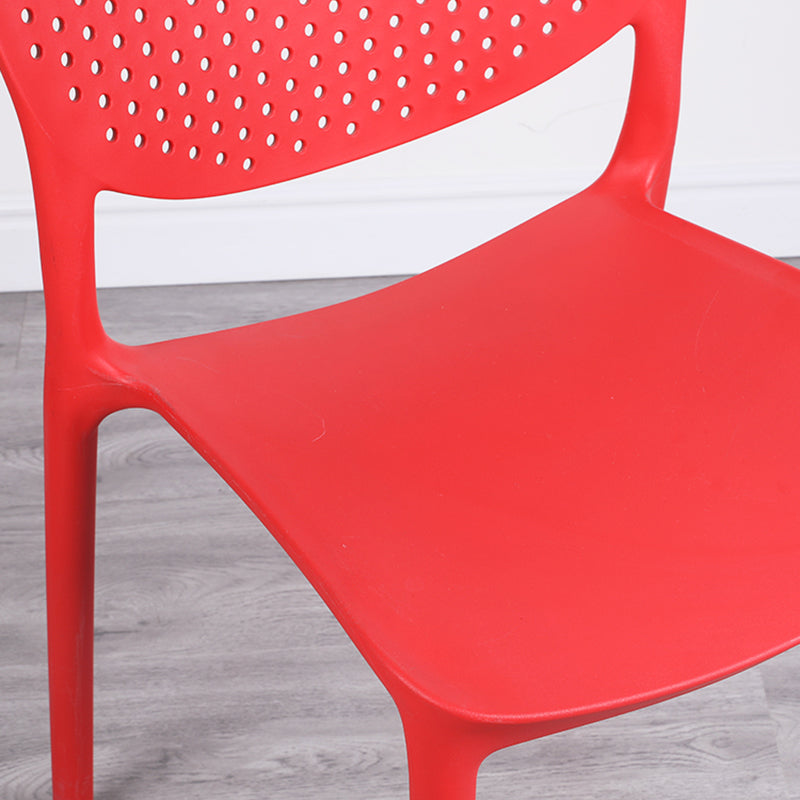 Plastic Stacking Side Chair Modern Style Open Back Armless Chair
