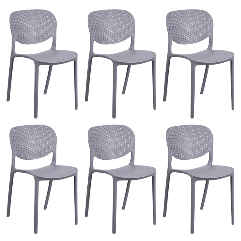 Plastic Stacking Side Chair Modern Style Open Back Armless Chair
