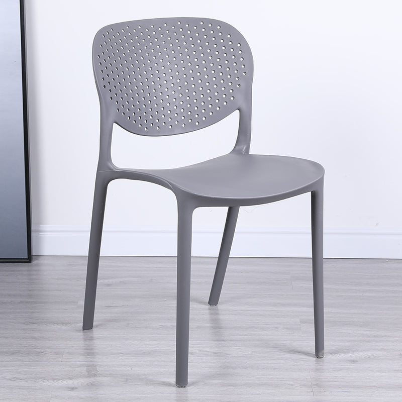 Plastic Stacking Side Chair Modern Style Open Back Armless Chair
