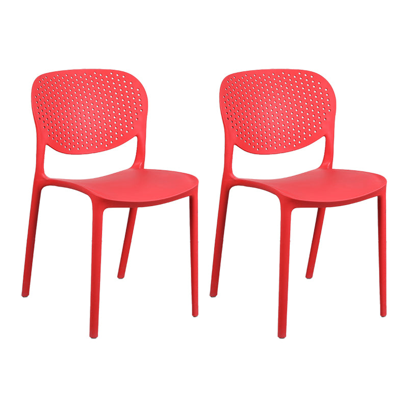 Plastic Stacking Side Chair Modern Style Open Back Armless Chair