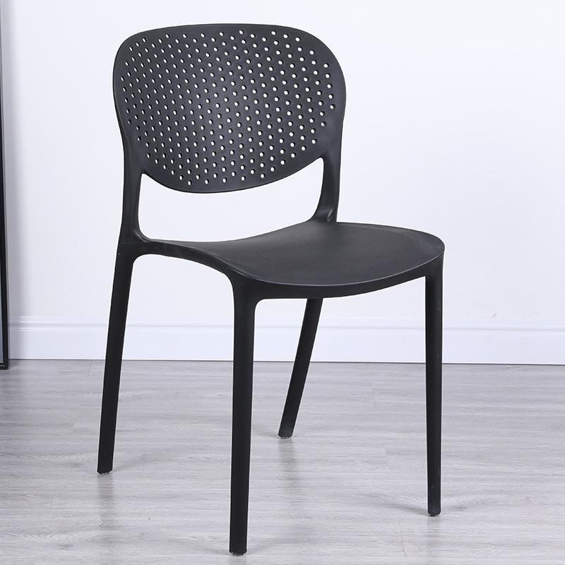 Plastic Stacking Side Chair Modern Style Open Back Armless Chair