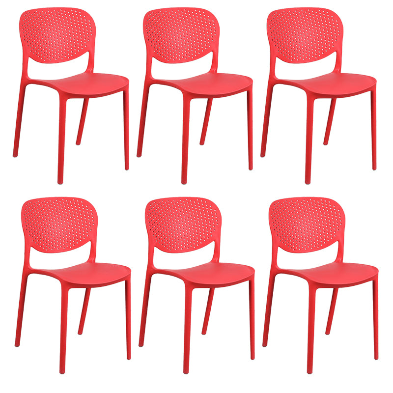 Plastic Stacking Side Chair Modern Style Open Back Armless Chair