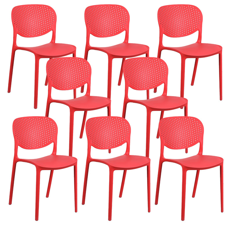 Plastic Stacking Side Chair Modern Style Open Back Armless Chair