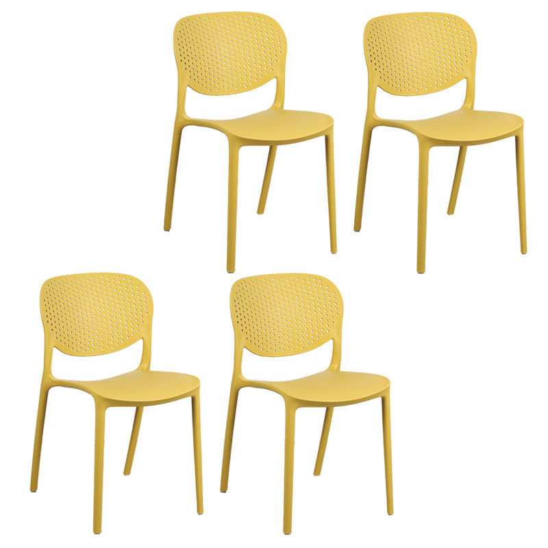 Plastic Stacking Side Chair Modern Style Open Back Armless Chair