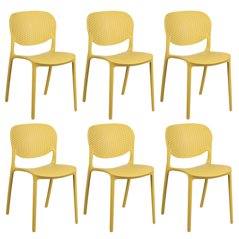Plastic Stacking Side Chair Modern Style Open Back Armless Chair