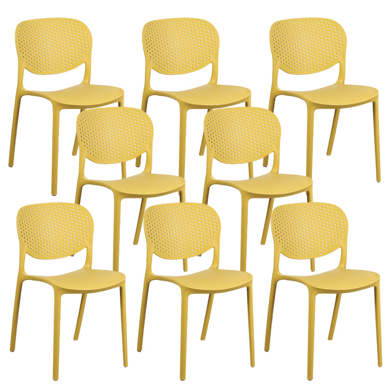 Plastic Stacking Side Chair Modern Style Open Back Armless Chair