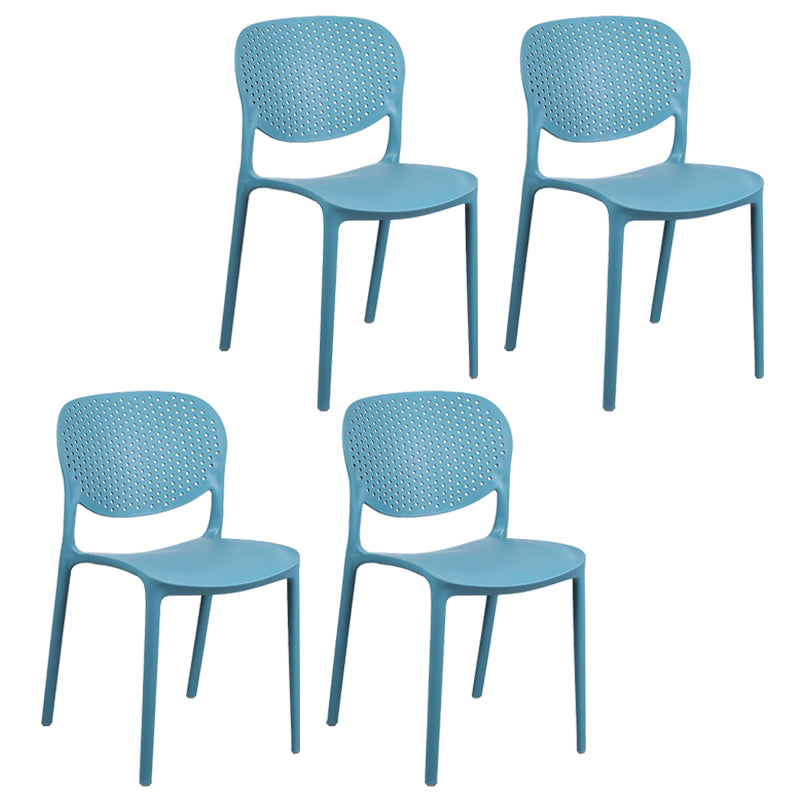 Plastic Stacking Side Chair Modern Style Open Back Armless Chair
