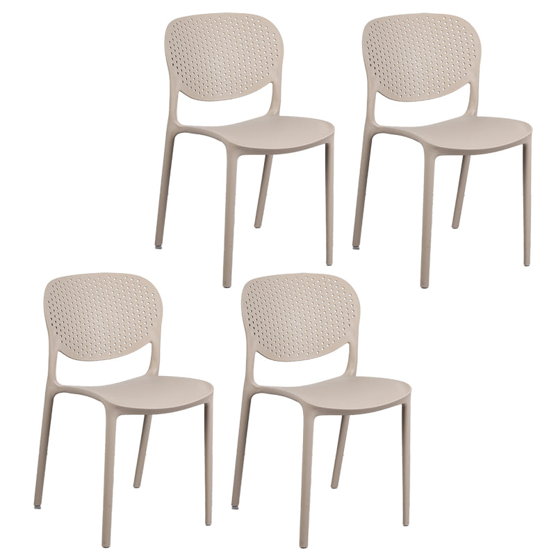 Plastic Stacking Side Chair Modern Style Open Back Armless Chair