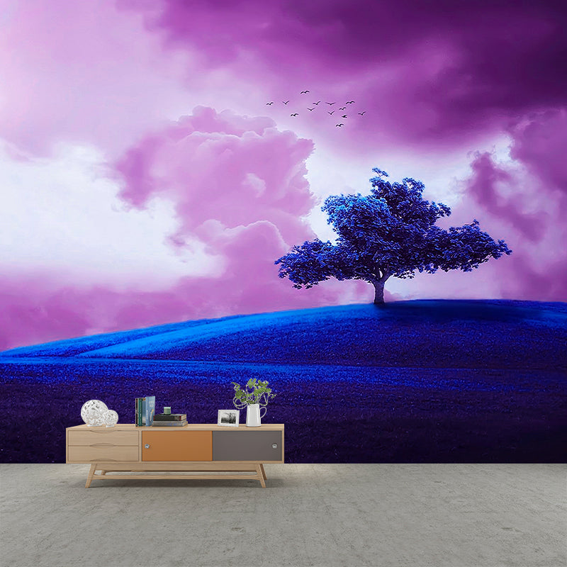 Scenery Illustration Wallpaper Mildew Resistant Sleeping Room Wall Mural