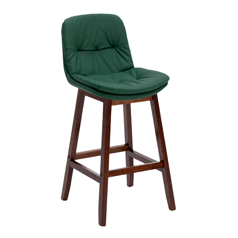 Contemporary Solid Wood Legs Faux Leather Indoor Counter Stools with Cushion