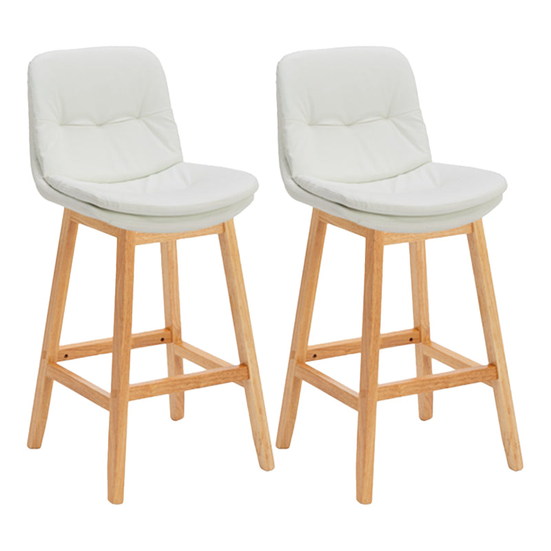 Contemporary Solid Wood Legs Faux Leather Indoor Counter Stools with Cushion