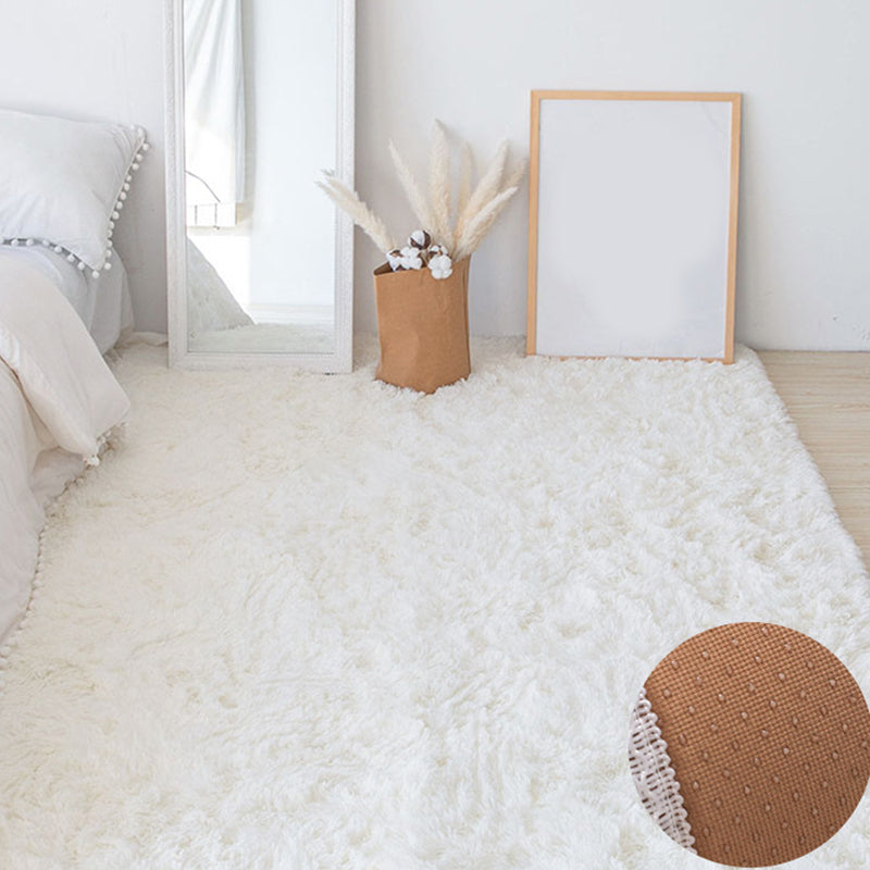 Simple Plain Color Rug Plush Indoor Rug Non-slip Carpet for Living Room and Bedroom