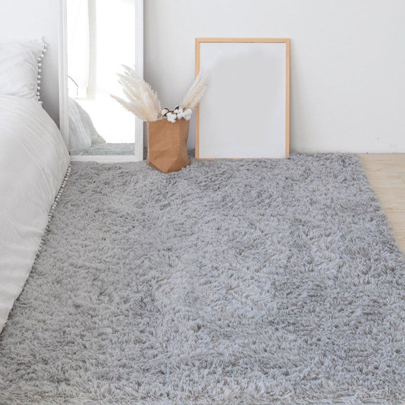 Simple Plain Color Rug Plush Indoor Rug Non-slip Carpet for Living Room and Bedroom