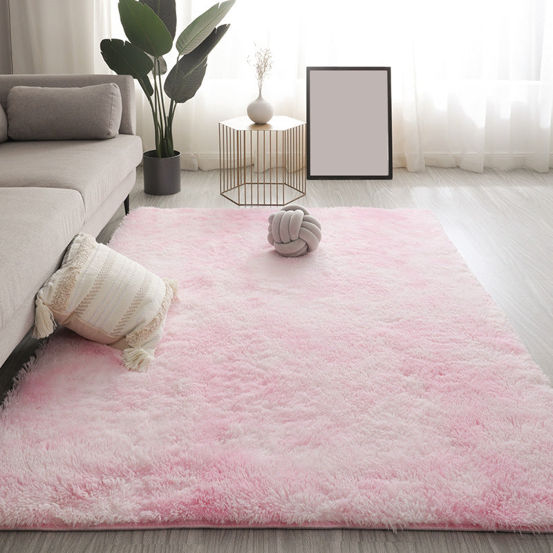 Nordic Tie Dye Rug Plush Indoor Rug Non-slip Carpet for Bedroom and Living Room