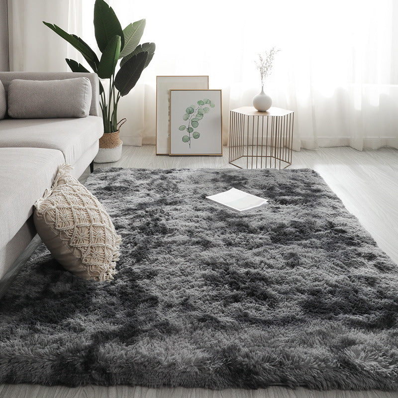 Nordic Tie Dye Rug Plush Indoor Rug Non-slip Carpet for Bedroom and Living Room